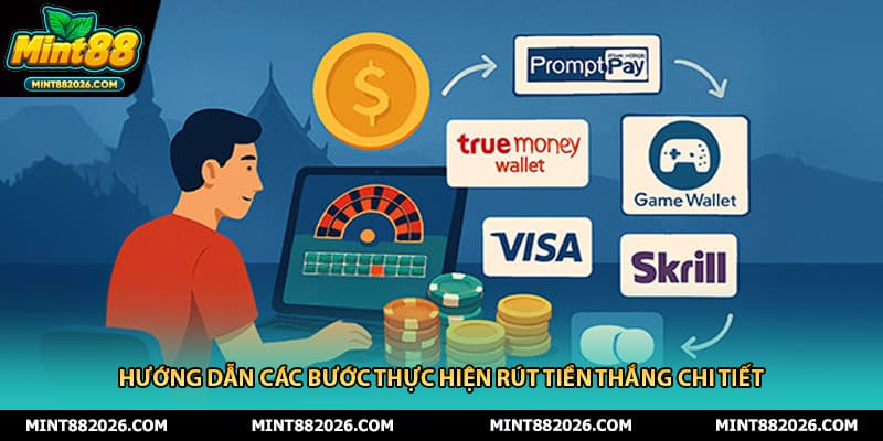Hướng dẫn các bước thực hiện rút tiền thắng chi tiết